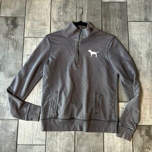 Victoria’s Secret pink love pink 86 gray quarter zip pull over size xs